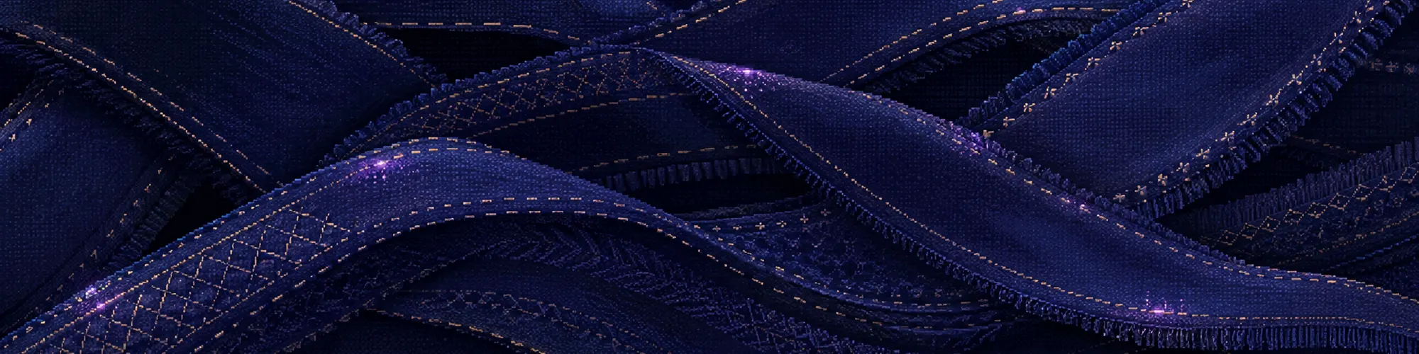 Bağ kuran indigo kurdeleler